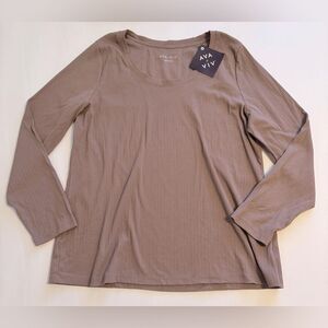Ava & Viv Women's Taupe Long Sleeve Top Size 1X